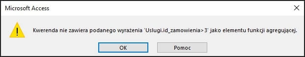Błąd JET SQL