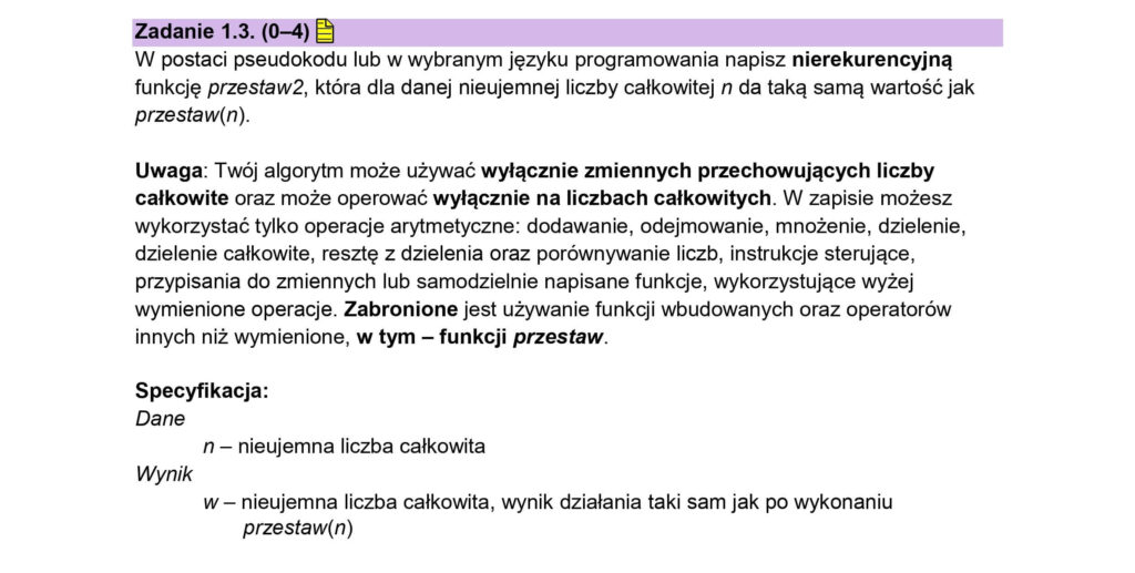 Matura informatyka 2025 - zad 1.3 - odpowiedzi